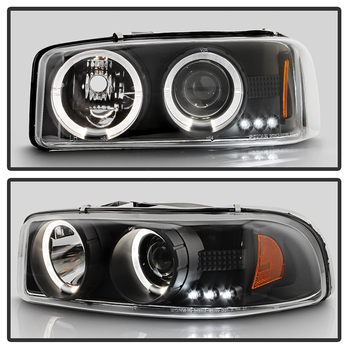 Spyder GMC Sierra 1500/2500/3500 99-06 Projector Headlights LED Halo LED Black PRO-YD-CDE00-HL-BK 5009357