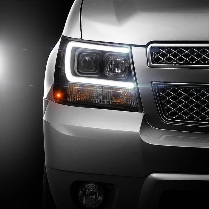 Spyder 07-14 Chevy Suburban/1500/2500/Tahoe V2 Projector Headlights Blk PRO-YD-CSUB07V2-DRL-BK 5082565
