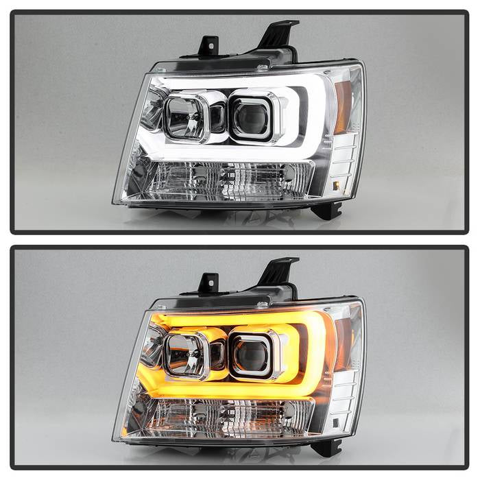 Spyder 07-14 Chevy Suburban/Tahoe V2 Projector Headlights LED Turn Sig Chrome PRO-YD-CSUB07V3-SB-C 5086235