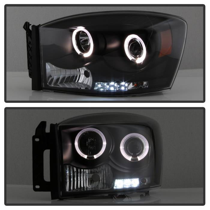 Spyder Dodge Ram 1500 06-08/Ram 2500 06-09 Projector Headlights LED Halo LED Blk PRO-YD-DR06-HL-BK 5010001