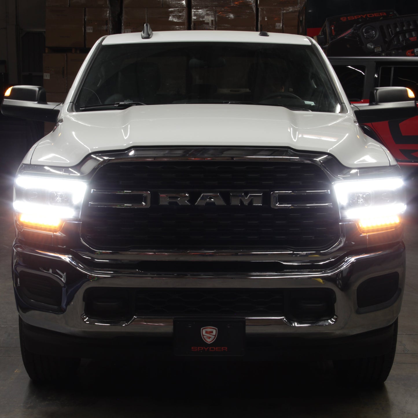 SPYDER 19-22 Dodge Ram 2500 (Halogen Only) Projector Headlights - Black PRO-YD-DR19HDHALSI-SEQ-BK 5088611