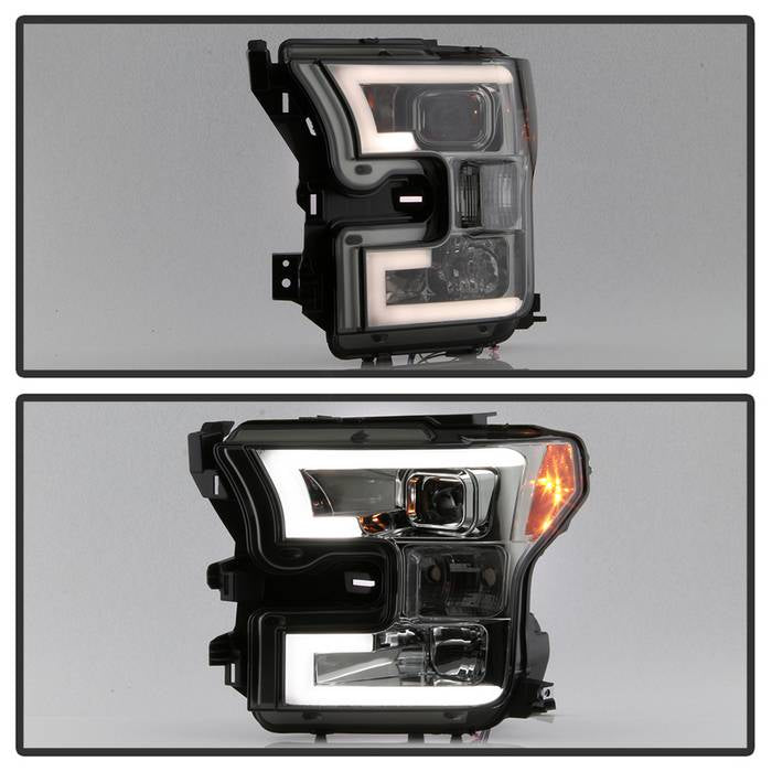 Spyder Ford F150 2015-2017 Projector Headlights - Light Bar DRL LED - Smoke PRO-YD-FF15015-LBDRL-SM 5083678