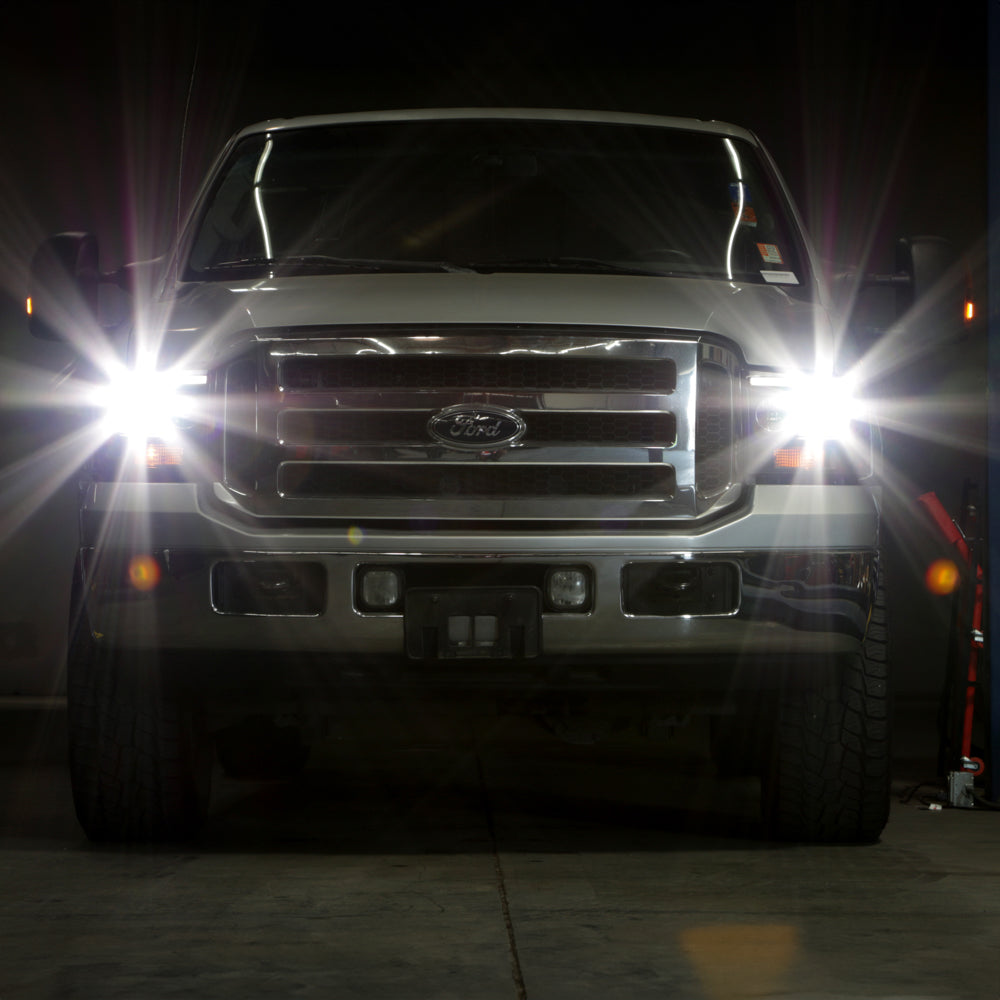 Spyder Ford F250/350/450 05-07 Projector Headlights - Light Bar DRL LED - Black PRO-YD-FS05V2-LB-BK 5084507