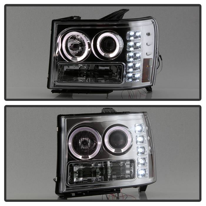 Spyder GMC Sierra 1500/2500/3500 07-13 Projector Headlights LED Halo- LED Chrome PRO-YD-GS07-HL-C 5010612