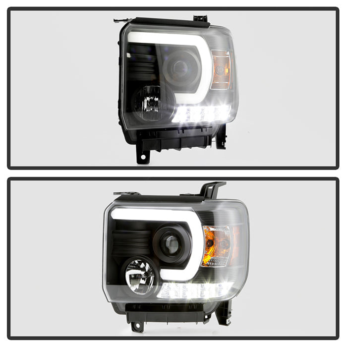 Spyder GMC Sierra 14-16 Projector Headlights Light Bar DRL Blk PRO-YD-GS14V2-LBDRL-BK 5080851