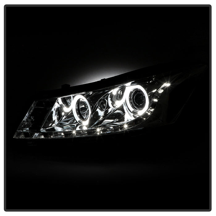 Spyder Honda Accord 08-12 4Dr Projector Headlights- LED Halo DRL Chrm PRO-YD-HA08-4D-HL-C 5010674