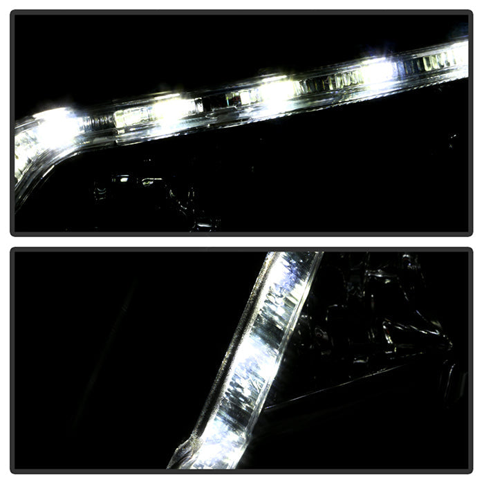 Spyder Honda Accord 2013-2015 4DR Projector Headlights Light Bar DRL Black PRO-YD-HA13-LBDRL-BK 5080530