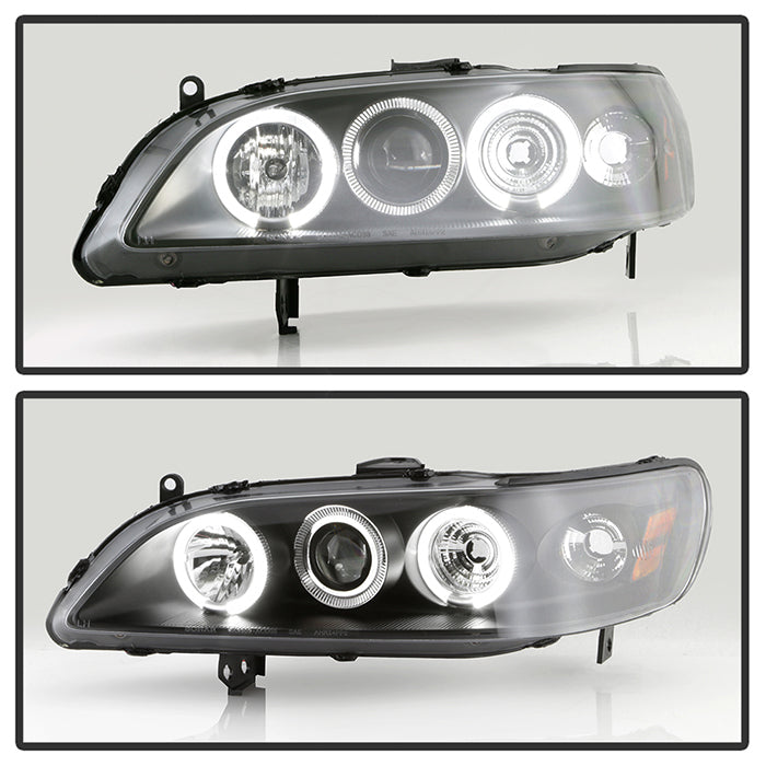 Spyder Honda Accord 98-02 1PC Projector Headlights LED Halo Amber Reflctr Blk PRO-YD-HA98-AM-BK 5010728