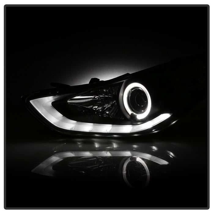 Spyder Hyundai Elantra 11-13 Projector Headlights LED Halo DRL Blk PRO-YD-HYELAN11-DRL-BK 5073662
