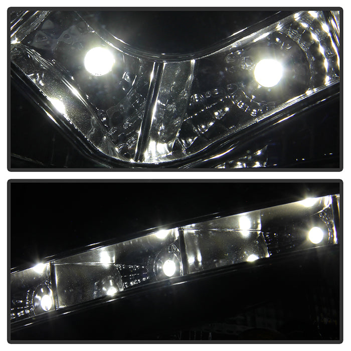 Spyder Hyundai Tucson 04-09 Projector Headlights DRL Black High H1 Low H1 PRO-YD-HYTUC04-DRL-BK 5029447