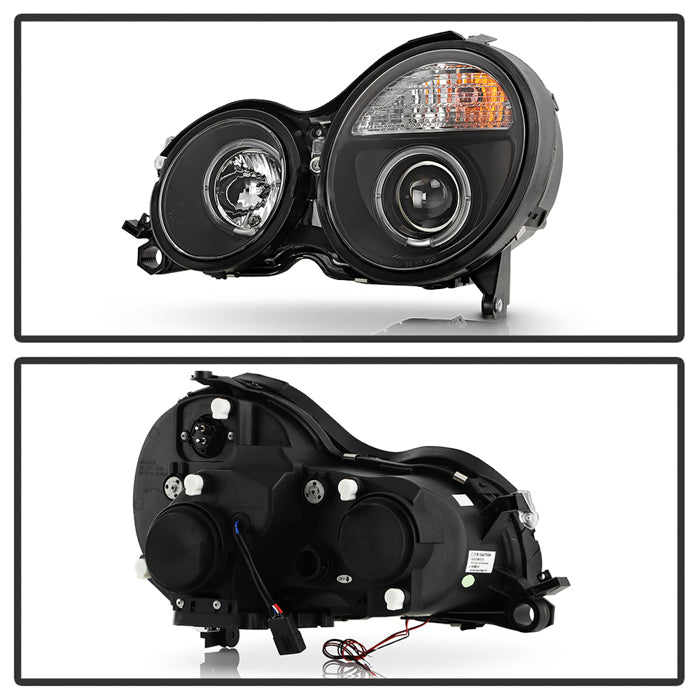 Spyder Mercedes Benz E-Class 00-02 Projector Headlights LED Halo Blk PRO-YD-MBW21099-HL-BK 5011299