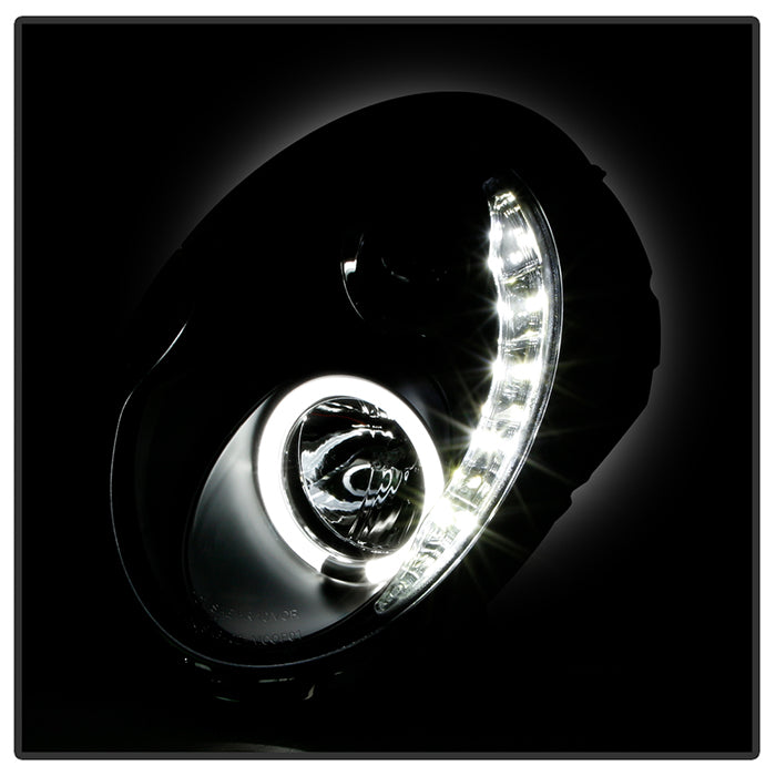 Spyder Mini Cooper 02-06 Projector Headlights DRL Black High H1 Low H1 PRO-YD-MC02-DRL-BK 5011336