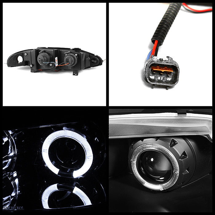 Spyder Mitsubishi Eclipse 95-96 Projector Headlights LED Halo Black High H1 Low H1 PRO-YD-ME95-HL-BK 5011428
