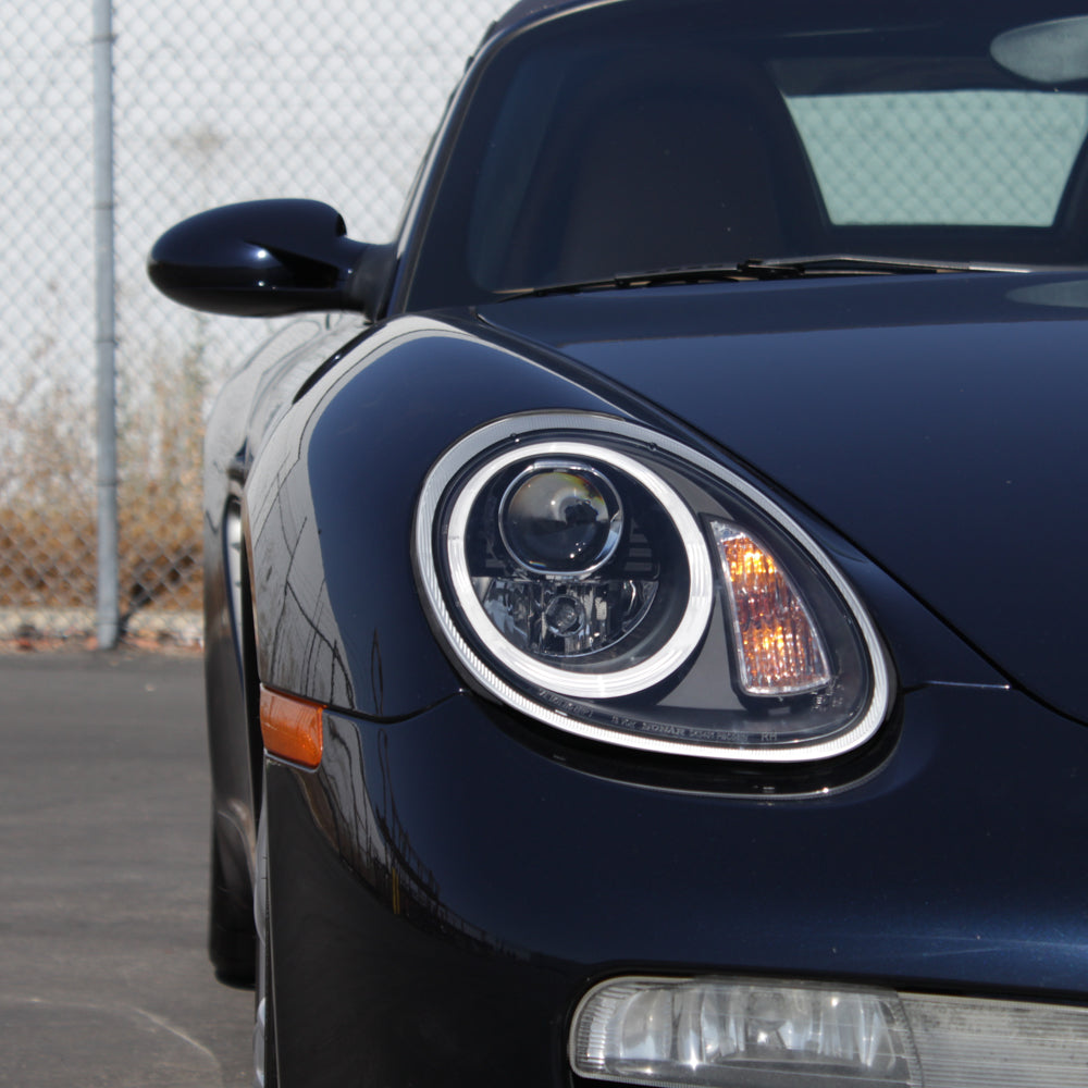 Spyder Porsche Cayman 05-08 Headlights - Halogen Model Only - DRL LED - Black PRO-YD-P98705-DRL-BK 5083197