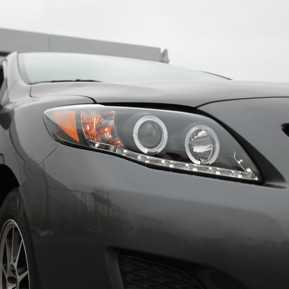 Spyder Toyota Corolla 09-10 Projector Headlights LED Halo DRL Blk High H1 Low H1 PRO-YD-TC09-DRL-BK 5032515
