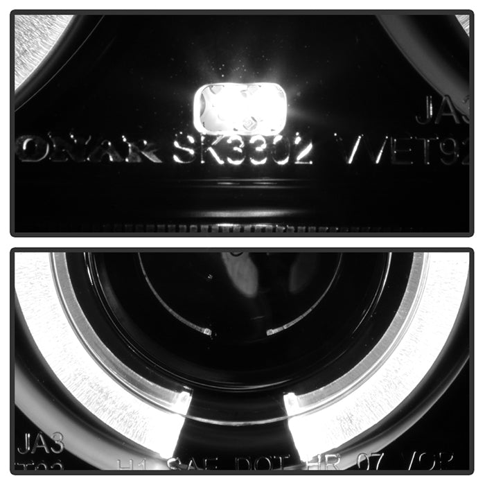 Spyder Volkswagen Jetta III 93-98 Projector Headlights LED Halo Blk High H1 Low H1 PRO-YD-VJ93-HL-BK 5012197