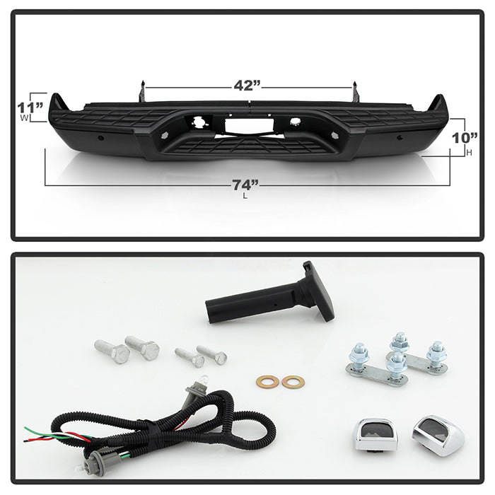 SPYDER xTune 07-13 Chevy Silverado 1500 w/Parking Sensor OEM Style Steel Rear Bumper - BLK RB-CS07-SET-WS-B 9047091