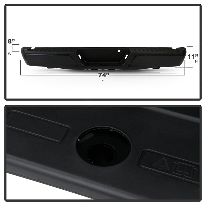 Spyder Styleside 15-20 Ford F150 w/o Parking Sensor Holes & Hitch - Rear Bumper (RB-FF15015-SET-BK) 9947681