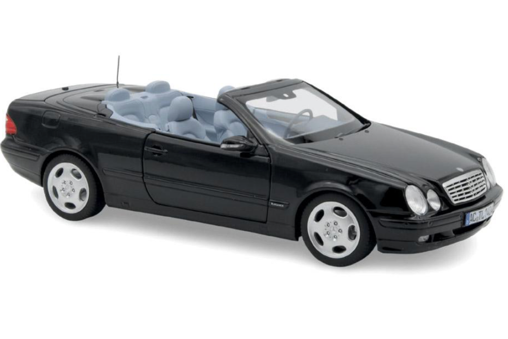 Norev 2000 Mercedes-Benz CLK Cabriolet (A208) Obsidian Black Metallic 1:18