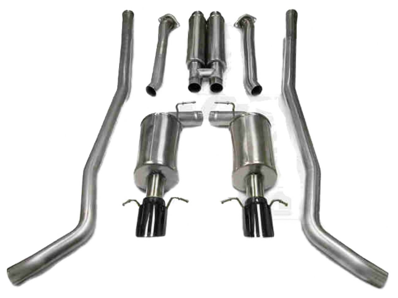 Corsa Performance 04-08 Cadillac CTS V 5.7L/6.0L V8 Black Sport Cat-Back Dual Rear