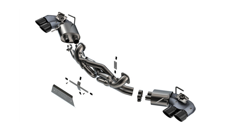 Borla 20-23 Chevrolet Corvette Stingray ATAK Cat-Back Exhaust System (Euro Spec) - Black Chrome Tips 140908BC