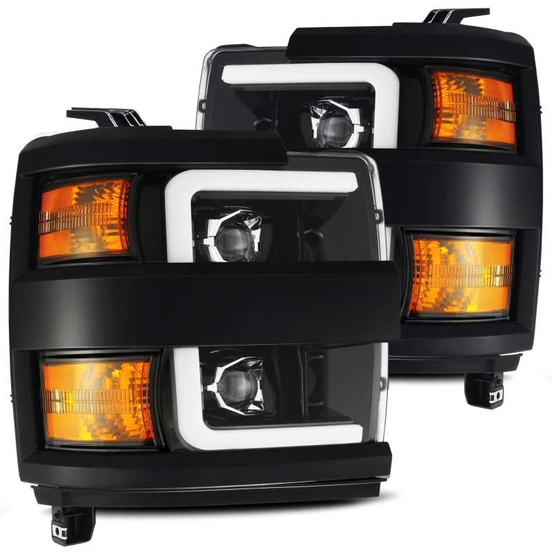 AlphaRex 15-19 Chevy 2500HD PRO-Series Projector Headlights Plank Style Black w/Activation Light 880214 *Discontinued