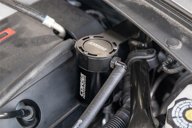 CORSA Performance Corsa 16-22 Chevrolet Camaro SS Coupe 6.2L V8 (RWD) Aluminum Oil Catch Can w/Mounting Bracket CC0007