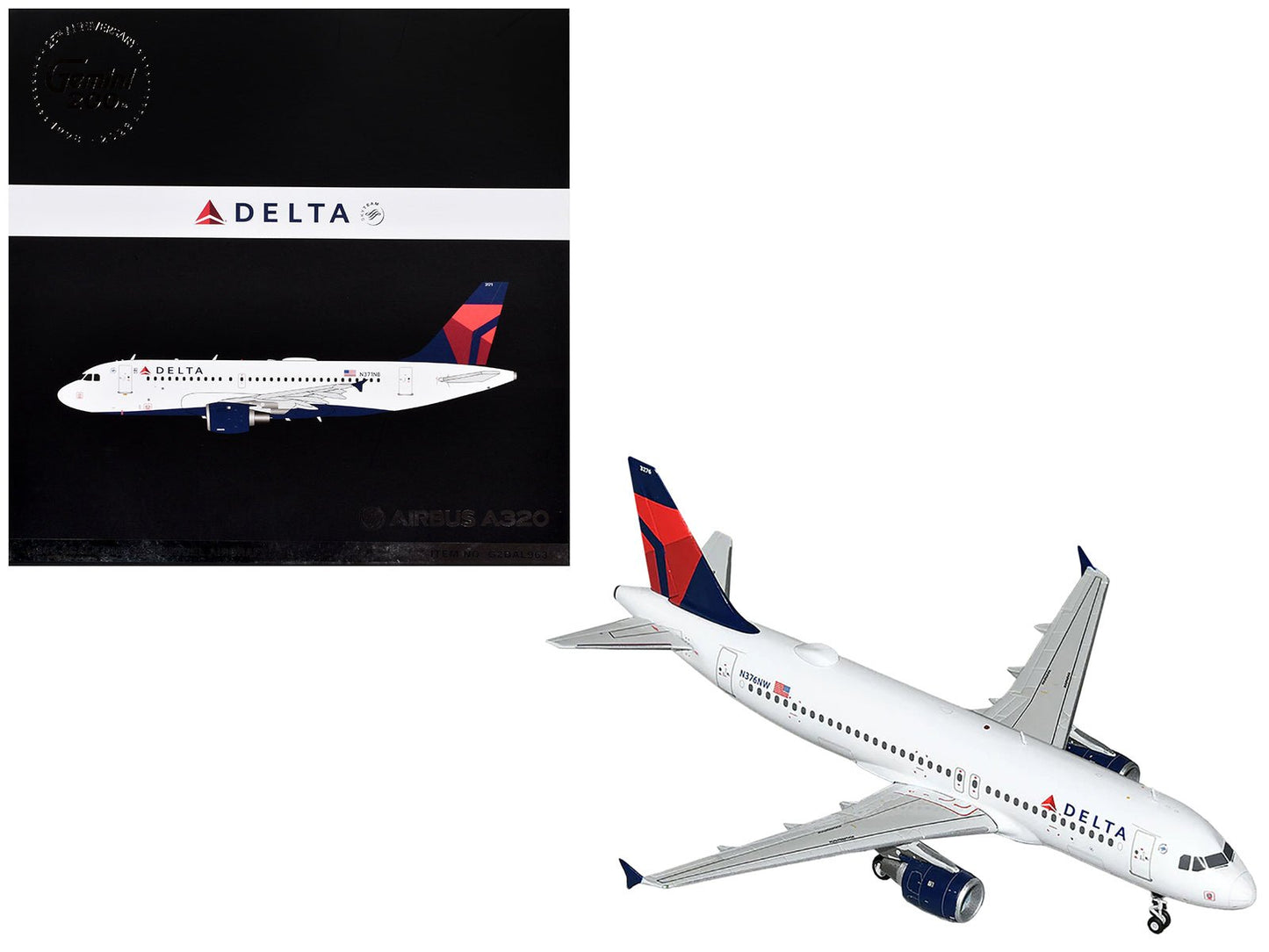 Airbus A320 Commercial Aircraft "Delta Air Lines" (N376NW) White with Red and Blue Tail "Gemini 200" Series 1/200 Diecast Model Airplane by GeminiJets free shipping USA