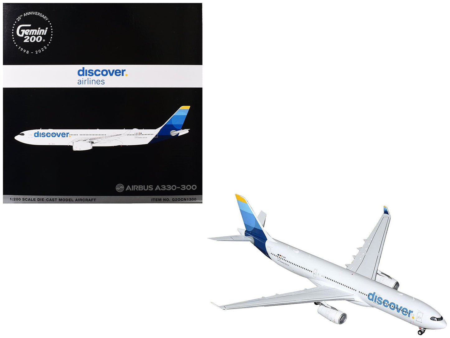 Airbus A330-300 Commercial Aircraft "Discover Airlines" (D-AIKK) White with Blue Tail "Gemini 200" Series 1/200 Diecast Model Airplane by GeminiJets free shipping USA