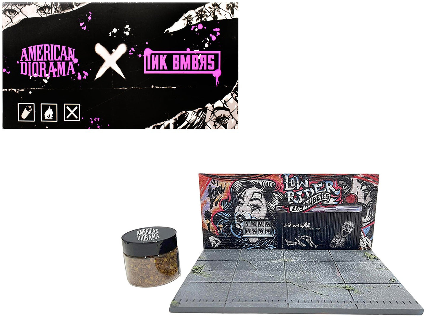 "American Diorama X INK BMBRS - LA Lowrider" Street Art Diorama for 1/64 Scale Models by American Diorama free shipping USA
