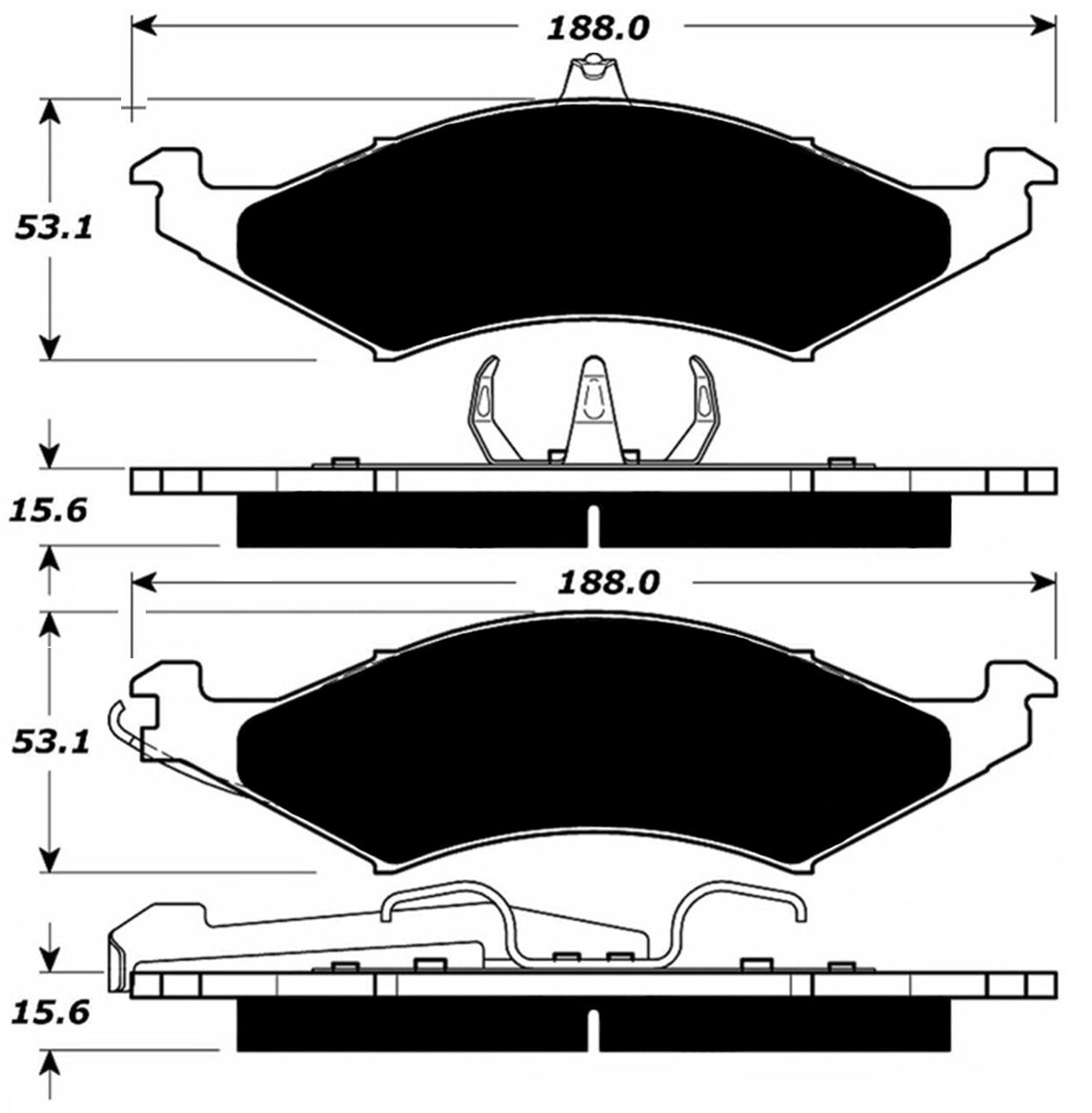 Porterfield Brake Pads for 1992 FORD TAURUS Rear Drum w/Steel Piston