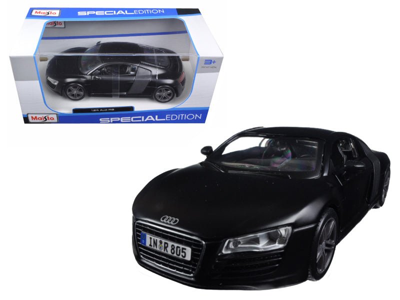 Audi R8 Matt Black "Special Edition" Series 1/24 Diecast Model Car by Maisto free shipping USA
