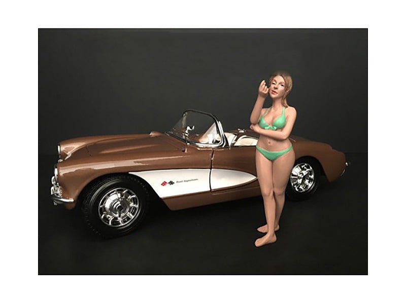 August Bikini Calendar Girl Figurine for 1/24 Scale Models by American Diorama free shipping USA