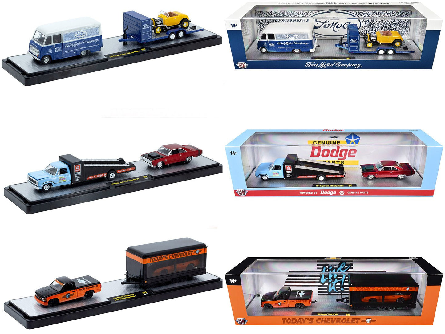 Auto Haulers Set of 3 Trucks Release 93 Limited Edition to 6000 pieces Worldwide 1/64 Diecast Model Cars by M2 Machines free shipping USA
