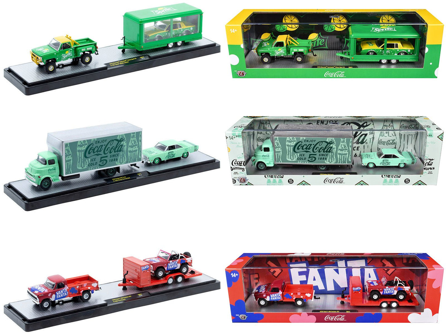 Auto Haulers "Soda" Set of 3 pieces Release 41 Limited Edition to 8200 pieces Worldwide 1/64 Diecast Models by M2 Machines free shipping USA