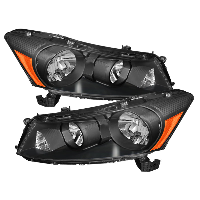SPYDER Xtune Honda Accord 08-12 4Dr Amber Crystal Headlights Black HD-JH-HA08-AM-BK 5073501