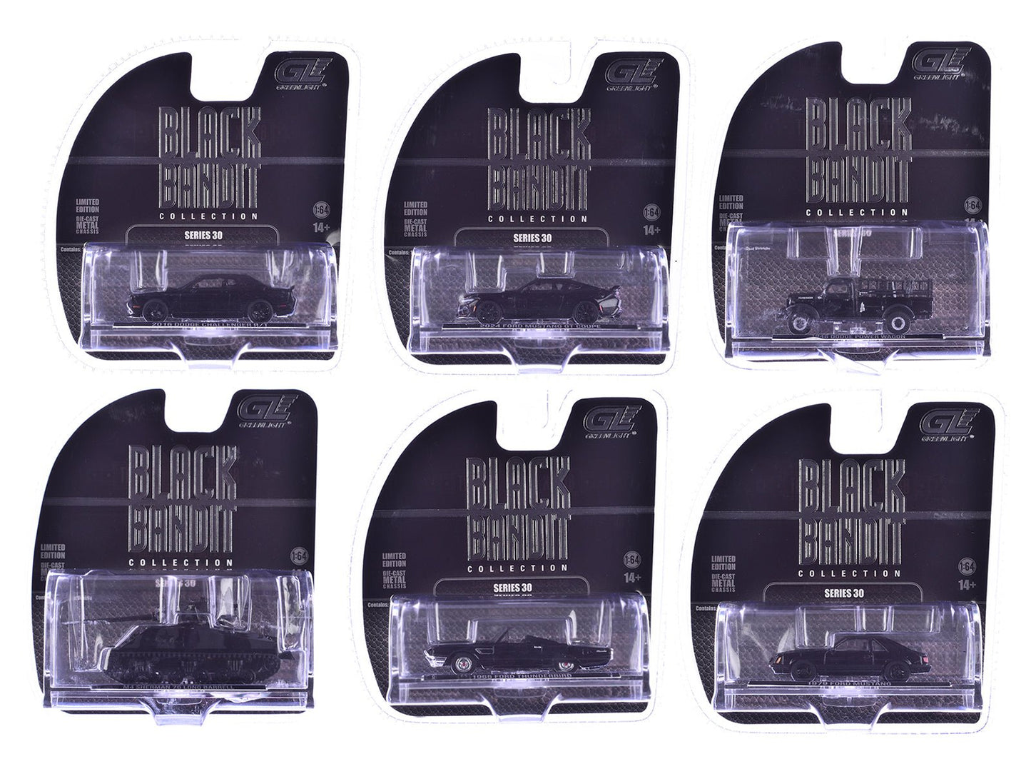 "Black Bandit" 6 piece Set Series 30 1/64 Diecast Model Cars by Greenlight free shipping USA