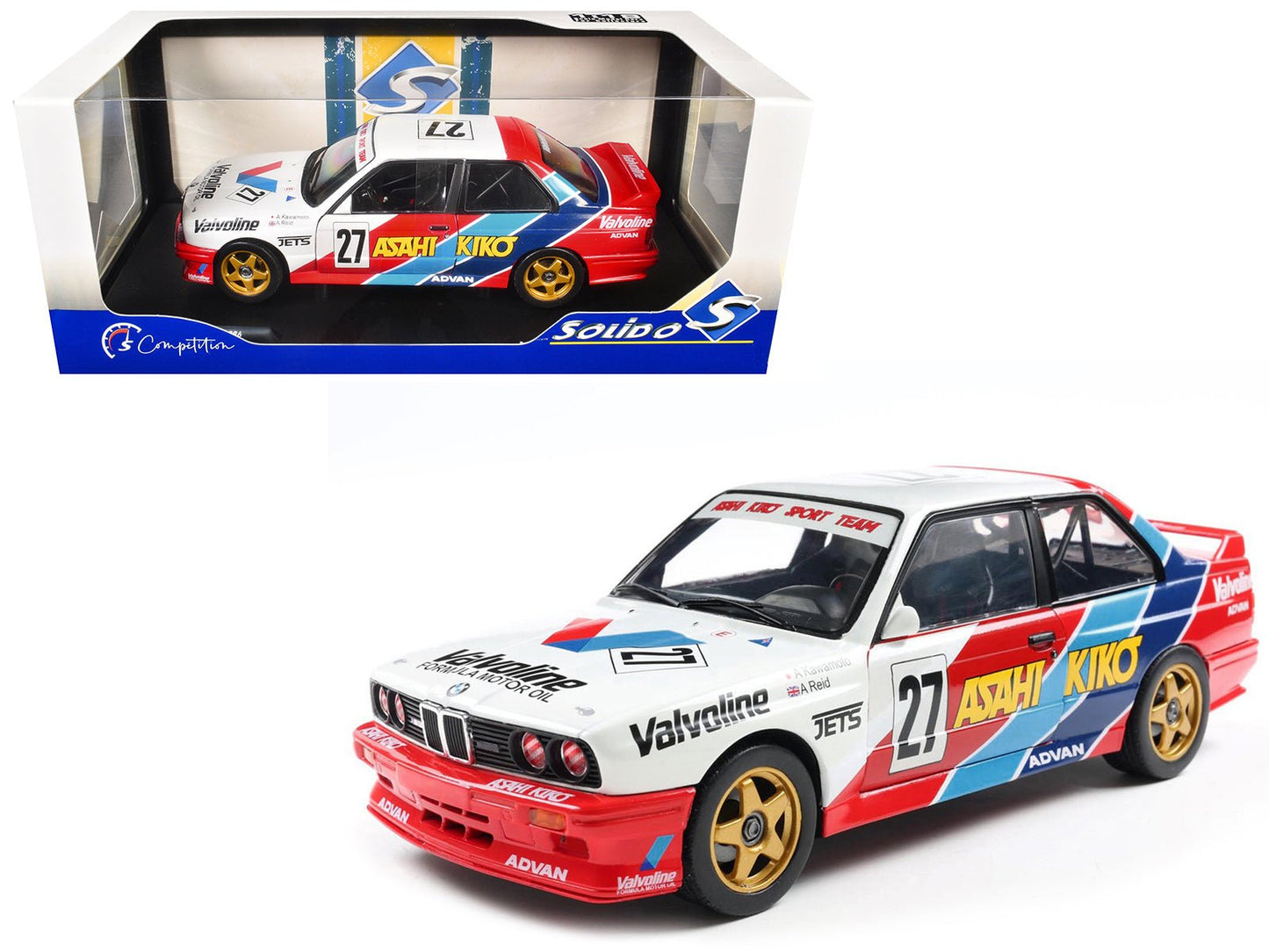 BMW E30 M3 #27 Atsushi Kawamoto - Anthony Reid "Japanese Touring Car Championship" (1986) "Competition" Series 1/18 Diecast Model Car by Solido free shipping USA