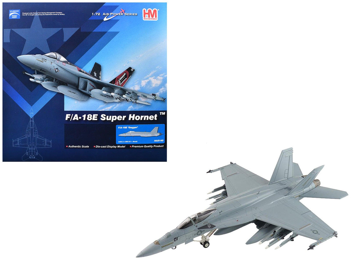 Boeing F/A-18E Super Hornet Fighter Aircraft "Dagger" United States Navy "Air Power Series" 1/72 Diecast Model by Hobby Master free shipping USA