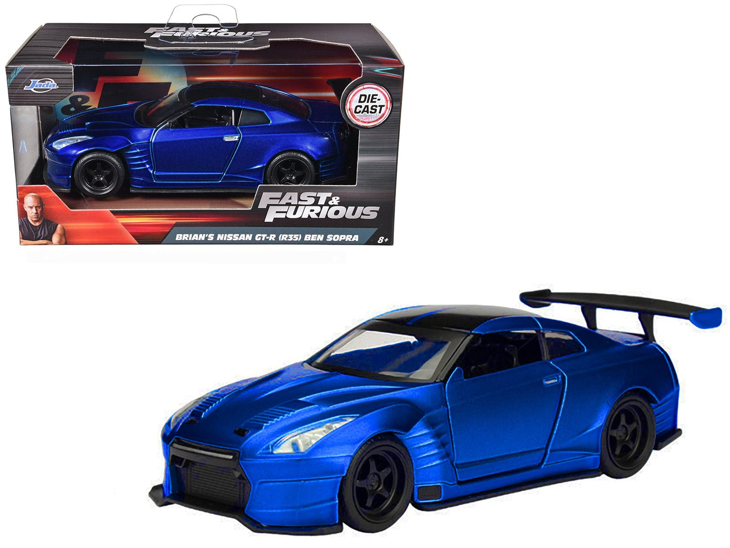 Brian's 2009 Nissan GTR R35 Blue Ben Sopra "Fast & Furious" Movie 1/32 Diecast Model Car by Jada free shipping USA