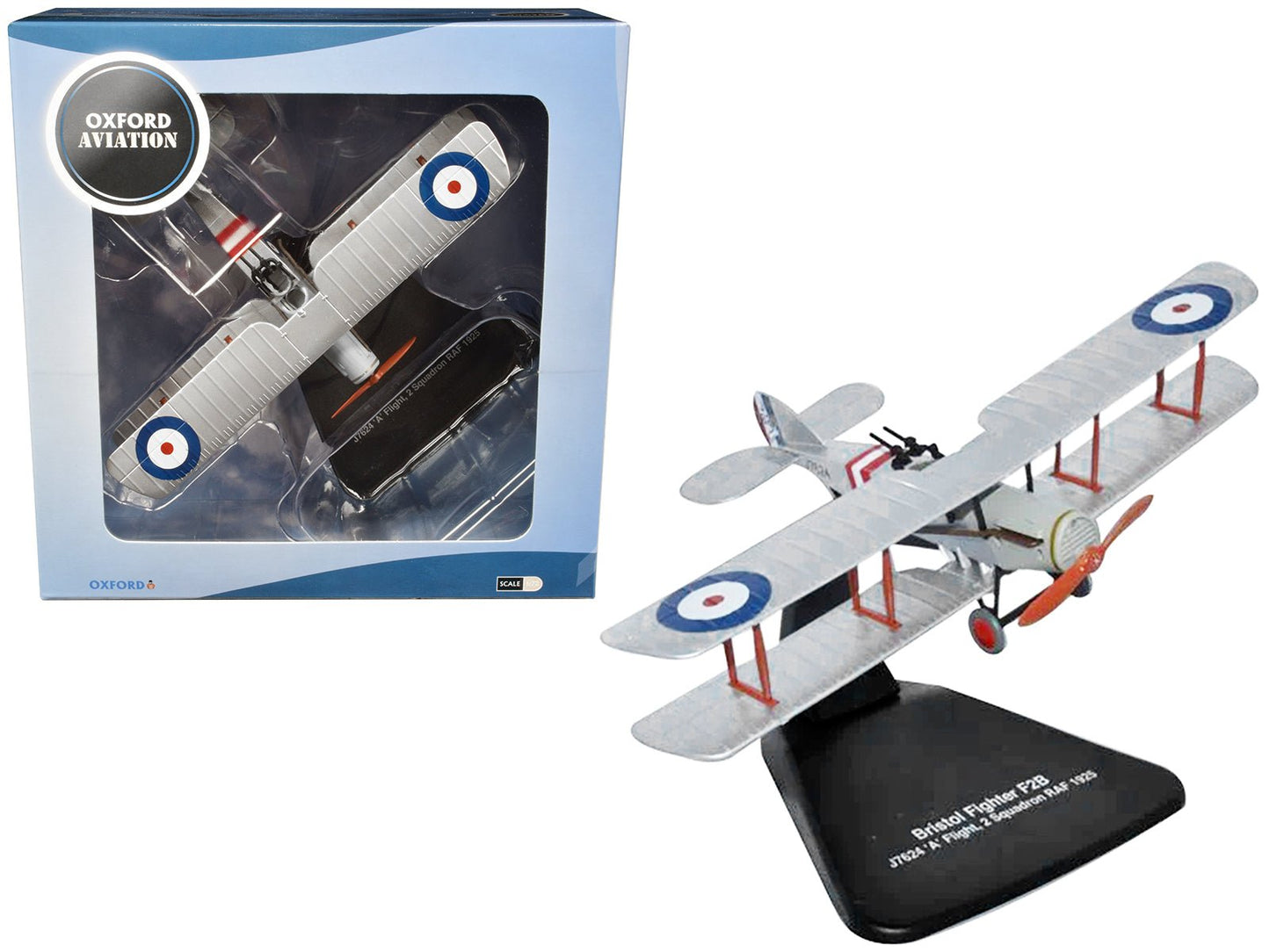 Bristol F2B Fighter Plane "J7624 'A' Flight 2 Squadron RAF" (1925) "Oxford Aviation" Series 1/72 Diecast Model Airplane by Oxford Diecast free shipping USA