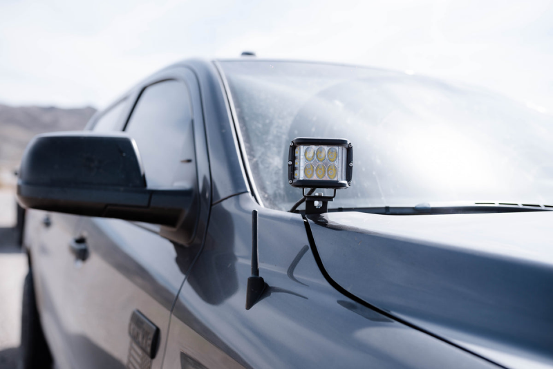 Cali Raised LED Cali Raised 14-21 Toyota Tundra Low Profile Ditch Light Brackets Kit - Blue Backlight - Small CR2544