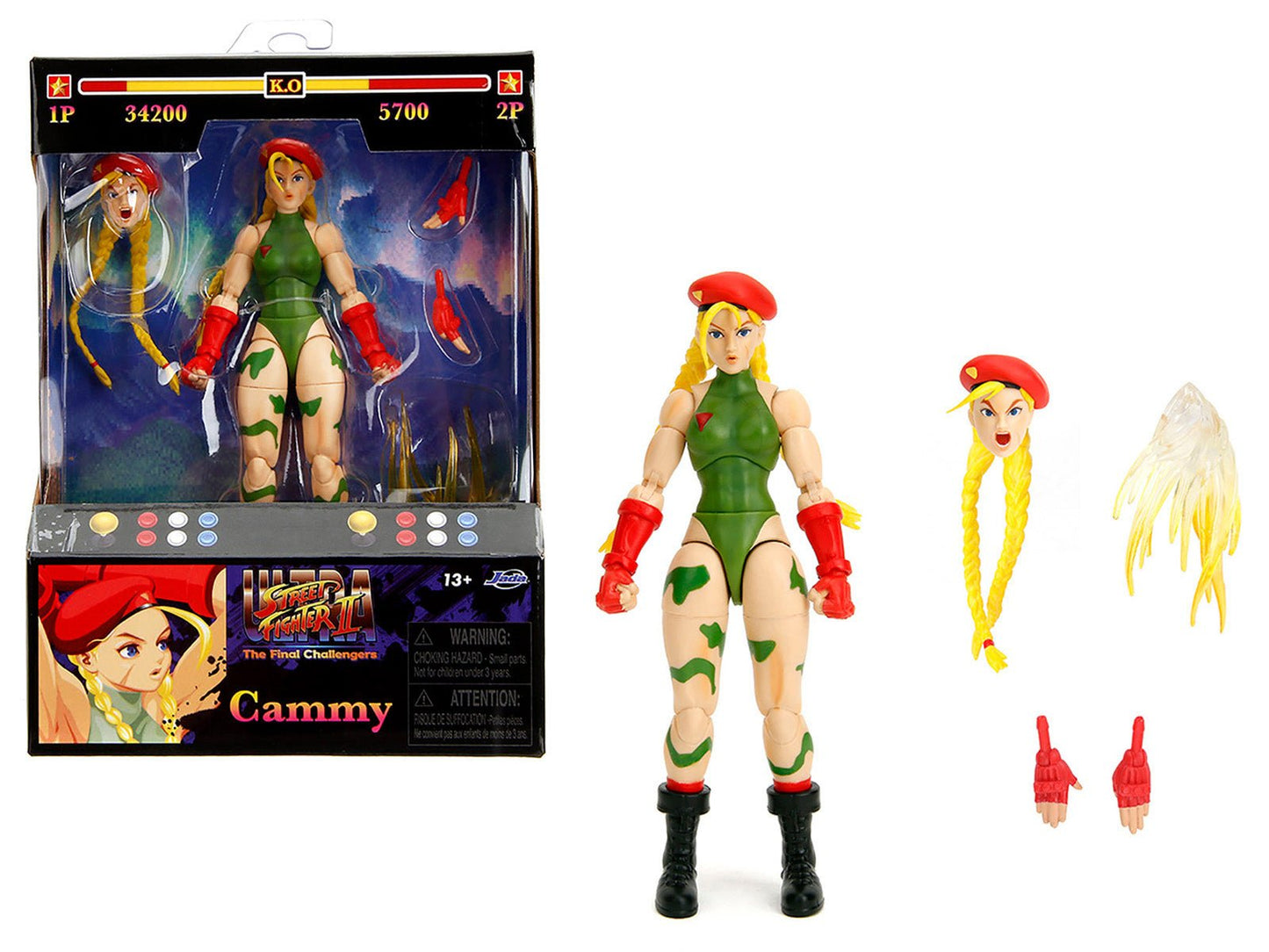 Cammy 6" Moveable Figure with Accessories and Alternate Head and Hands "Ultra Street Fighter II: The Final Challengers" (2017) Video Game Model by Jada free shipping USA