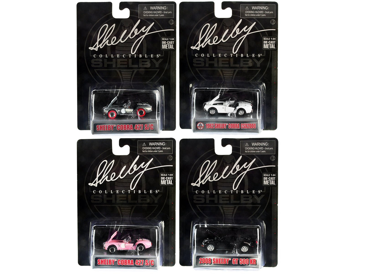 "Carroll Shelby 50th Anniversary" 4 piece Set 2022 Release Q 1/64 Diecast Model Cars by Shelby Collectibles free shipping USA