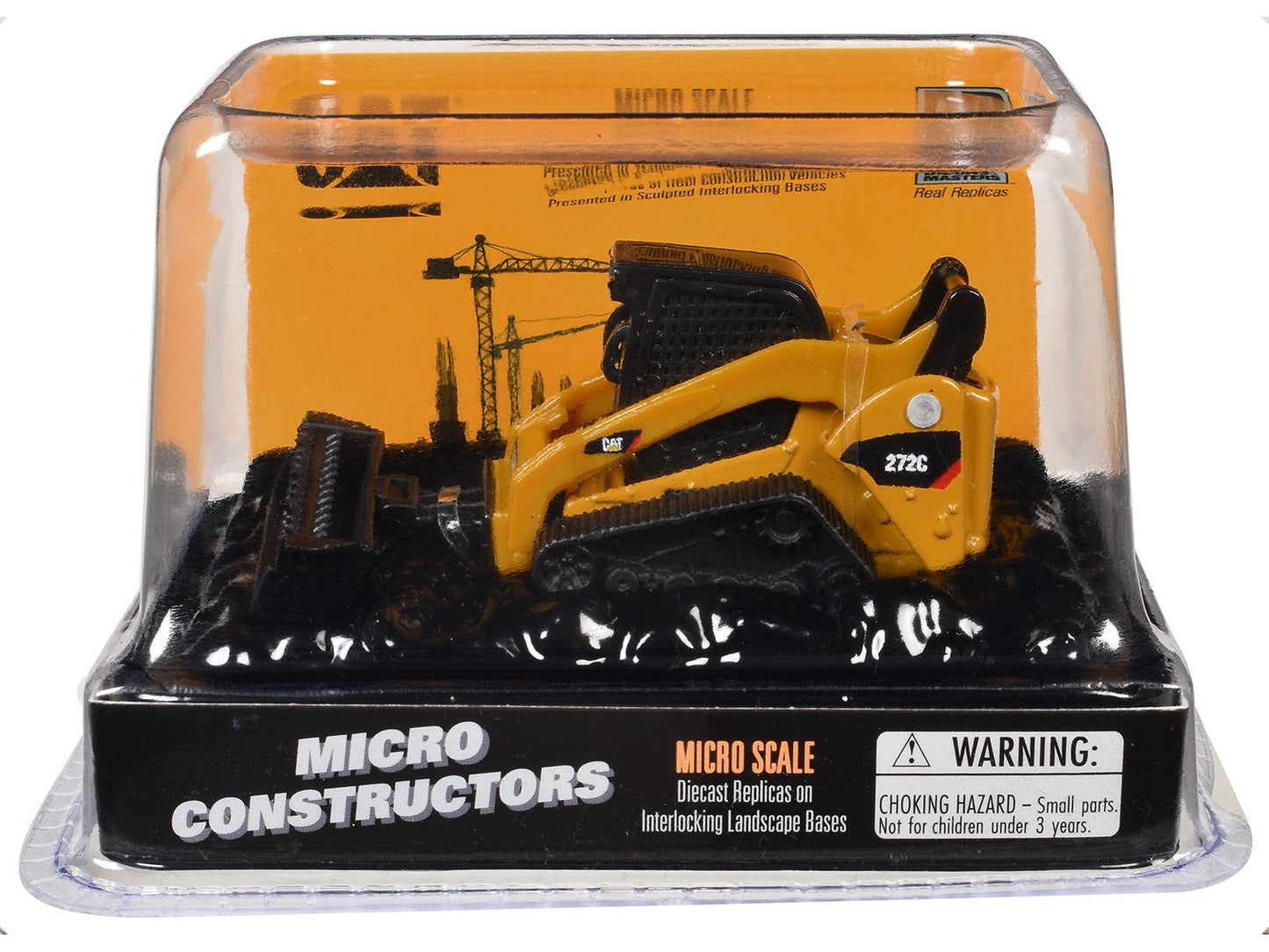 CAT Caterpillar 272C Compact Track Loader with Broom Yellow "Micro-Constructor" Series Diecast Model by Diecast Masters free shipping USA