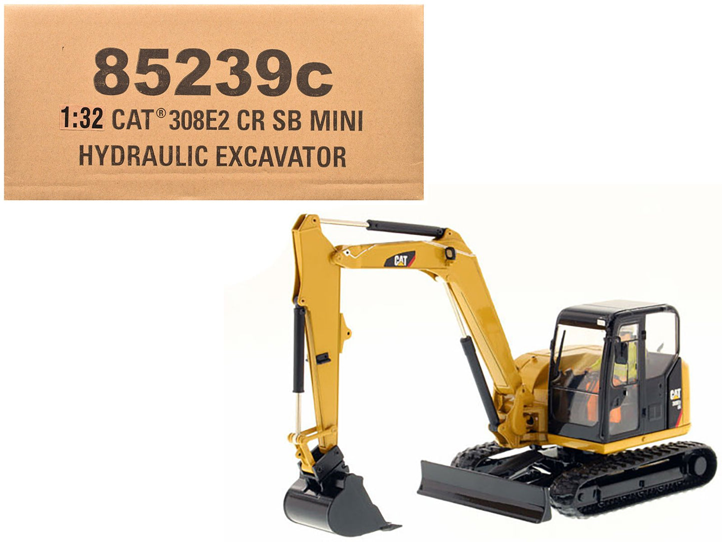 CAT Caterpillar 308E2 CR SB Mini Hydraulic Excavator with Working Tools and Operator "Core Classics" Series 1/32 Diecast Model by Diecast Masters free shipping USA