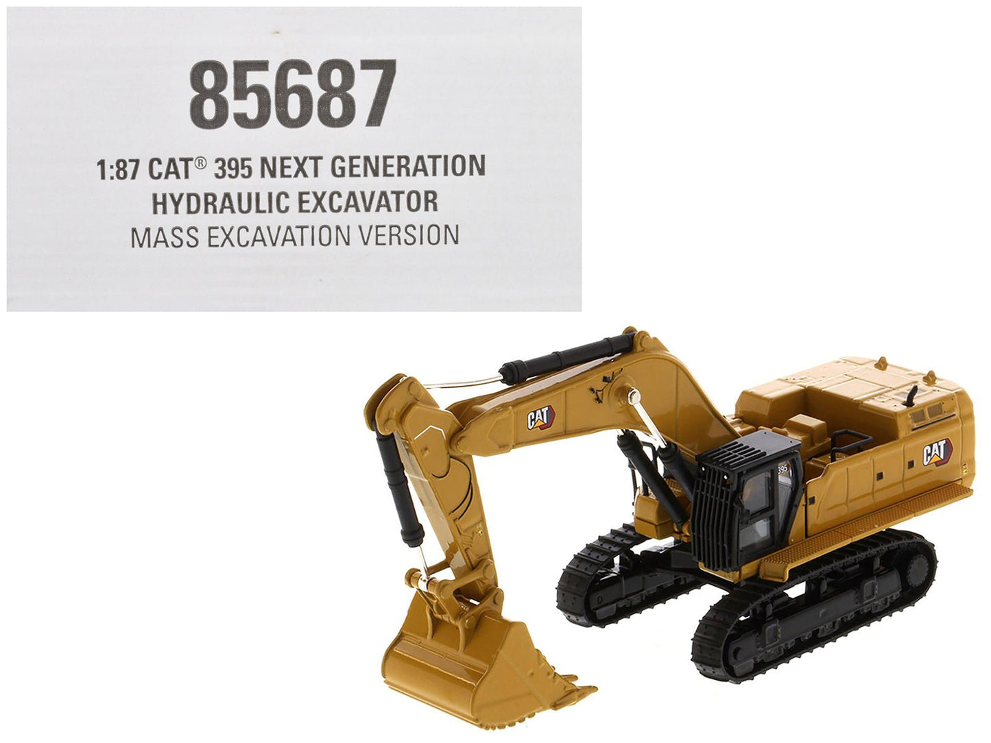 CAT Caterpillar 395 Next-Generation Hydraulic Excavator (Mass Excavation Version) Yellow "High Line Series" 1/87 (HO) Scale Diecast Model by Diecast Masters free shipping USA