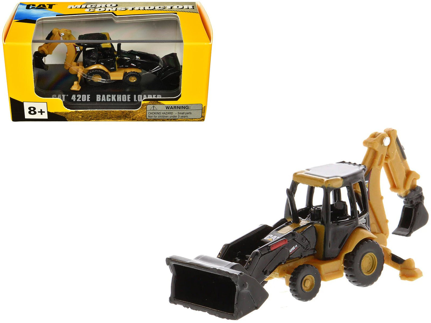CAT Caterpillar 420E Backhoe Loader Yellow "Micro-Constructor" Series Diecast Model by Diecast Masters free shipping USA