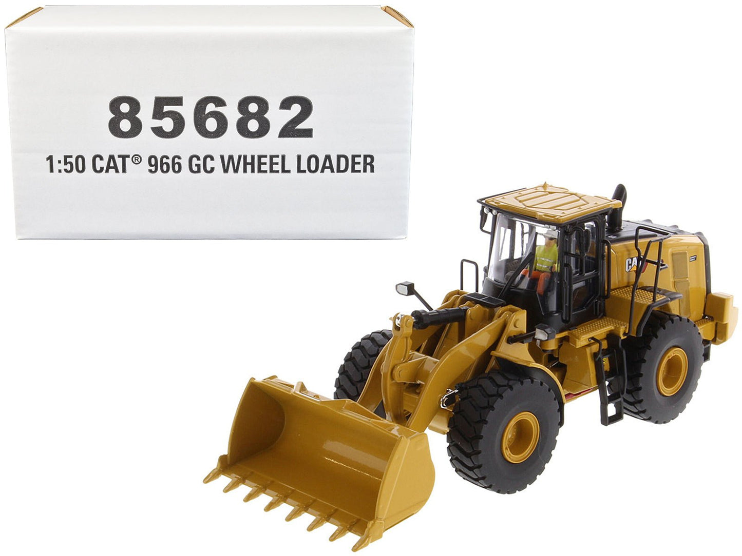 CAT Caterpillar 966 GC Wheel Loader Yellow with Operator "High Line Series" 1/50 Diecast Model by Diecast Masters free shipping USA