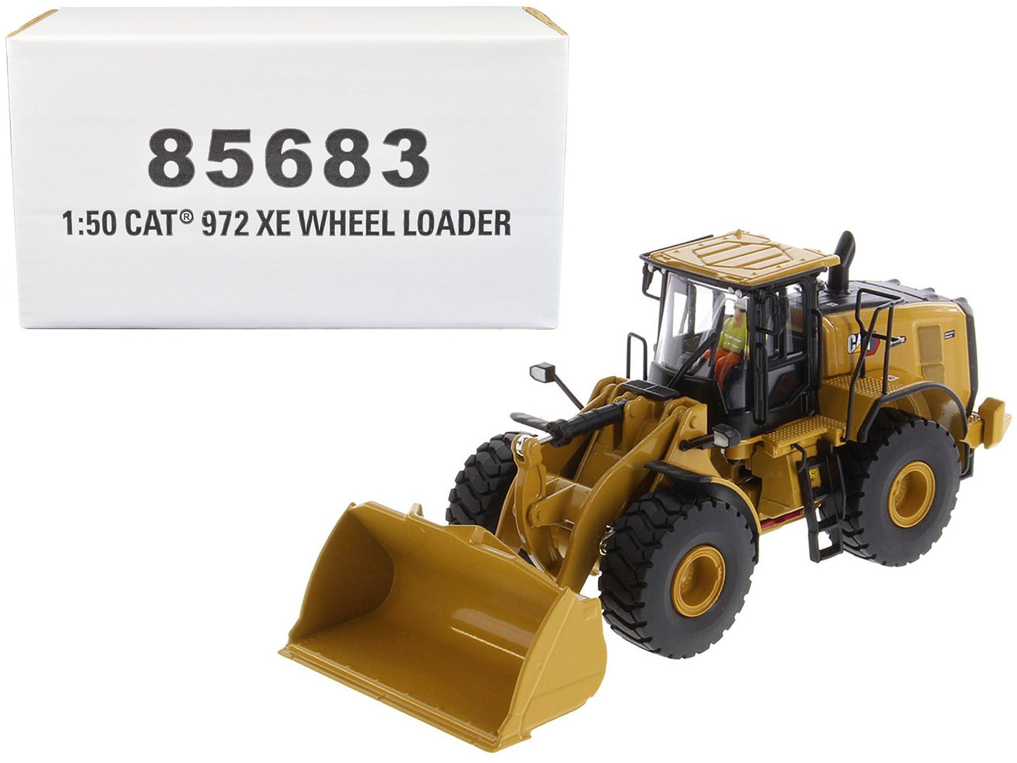 CAT Caterpillar 972 XE Wheel Loader Yellow with Operator "High Line Series" 1/50 Diecast Model by Diecast Masters free shipping USA